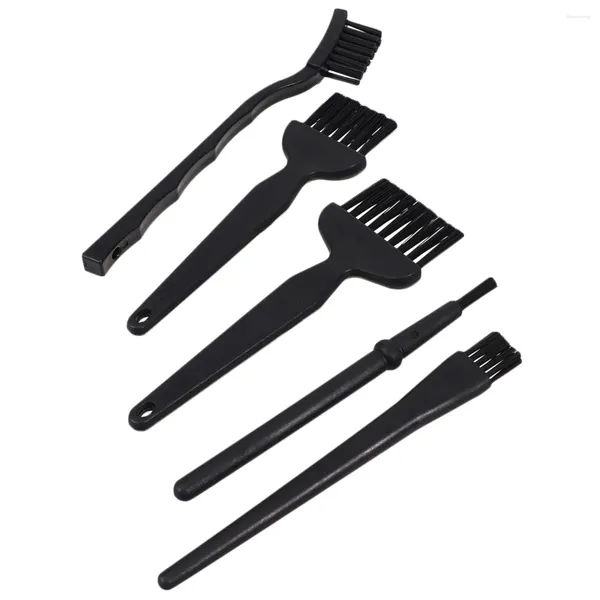 Brosse antistatique ESD, outil de nettoyage des détails sûrs pour les travaux de réparation de PCB de tablette de téléphone portable (noir) 5 pièces