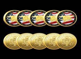 5pcs Arts and Crafts US Army Army Gold plaqué Souvenir Coin USA Land Sea Land Air of Seal Team Change Coins Département Navy Military Badg4395778