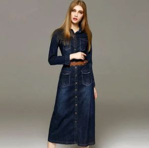 5pcs automne nouvelle mode femme robe denim robe en t shirts à manches longues décontractée plus à manches longues