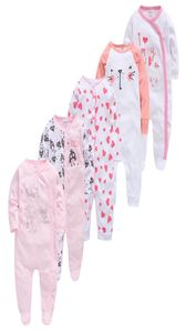 5 stcs Baby Girl Boy Pijamas Roupas de Bebe Ful Cotton Ademend zacht Ropa Bebe pasgeboren slapers Baby Pjiamas LJ2008277300523