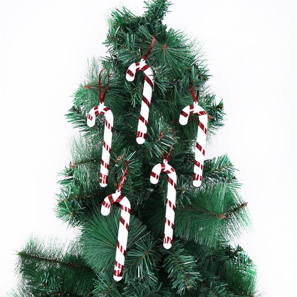 5 pièces/sac nouvel an 2021 arbre de noël suspendu canne à sucre béquille ornements arbre de noël décor décorations de noël pour la maison