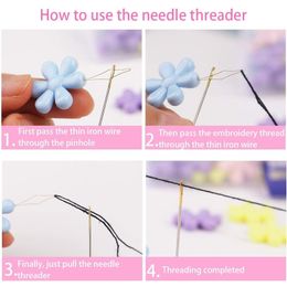 5pcs Beading Needles for Bijoux Faire des perles aiguilles grandes aiguilles de couture oculaire pour perles Filetage des bijoux outils