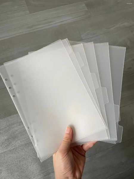 Pochettes de reliure à fermeture éclair, 5 pièces, pour classeur à 6 anneaux, diviseur de Page, sac de classement de documents en feuille de PVC étanche