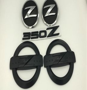 Kits de badges noirs 350Z, 5 pièces, autocollants d'emblème arrière latéral de carrosserie de voiture pour 350Z Fairlady Z337634132