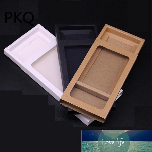 5pcs Boîte de tiroir en papier kraft blanc noir avec boîte de fenêtre PVC Boîtes d'emballage Boîtes d'emballage Brown Cadeau d'emballage Papier Boîte à tiroir d'usine Price Expert Design Qualité