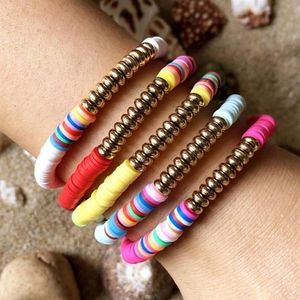 5 pièces Boho mignon arc-en-ciel émail perles Bracelet extensible coloré mode multicolore carrelage mixte Surf plage bijoux cadeau charme Bracel2234