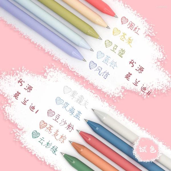 Kaco – stylo Gel rétractable à encre de couleur rétro, Vintage, Extra fin, 0.5mm, papeterie Kawaii pour fournitures scolaires et de bureau, 5 pièces/boîte