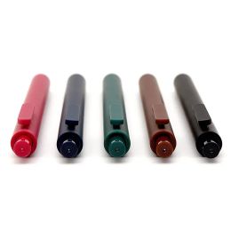 5pcs / boîte Kaco rétro en gel coloré foncé stylos rétractables 0,5 mm Fine Point Farn-rouge / vert / brun / Blue Black Pens for Journaling 0,5 mm