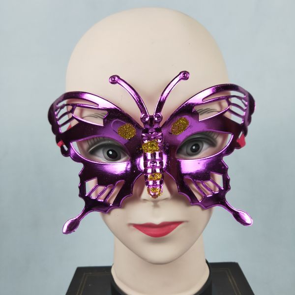 5 uds patrón de mariposa chapado máscara mascarada boda fiesta Venecia estilo Sexy mujer película carnaval Cosplay Prom accesorios suministro