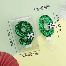 5-stk kaarsen Hot Sale voetbal Cake Green Digital Candles World Cup Party Event Baking Decoration 0-9 Happy Birthday Digital Candles