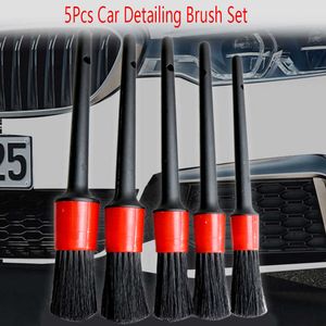 5 pièces brosse de détail de voiture nettoyage automatique nettoyage de voiture ensemble de détails tableau de bord sortie d'air brosse propre outils accessoires de lavage de voiture