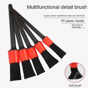 5pcs Car Detailing Brush Soft Wheel Hub Interior Cares Cepillos de limpieza Multifuncional Fine Cars Lavado y Beauty Detailing Brushes Herramientas Inventario Ventas al por mayor