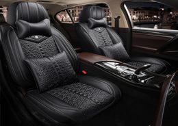 5 -stcs Auto -stoelhoezen Volledige set met waterdichte lederen airbag compatibele automotive voertuig kussenhoes universeel fit voor de meeste CA7499224