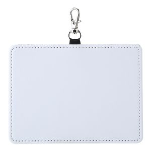 5 pièces porte-cartes Sublimation bricolage blanc blanc PU croix nom de l'employé carte d'identité couverture cerceau