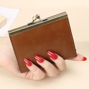 Porte-cartes en cuir véritable pour femmes, 5 pièces, portefeuille à loquet pour positions professionnelles