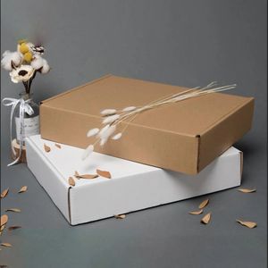 5 pièces boîtes d'avion en carton brun blanc papier kraft boîte-cadeau emballage de vêtements boîte en carton ondulé décor de noël boîte-cadeau 240304
