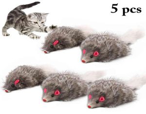 5pcs Cat Mice Toys False Mouse Cat Touet Long Tail Mice Soft Real Rabbit Fur Toy pour les chats en peluche Rat jouant à mâcher Toy Supplies pour animaux de compagnie L29019926