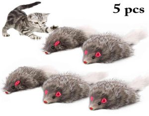 5pcs Cat Mice Toys False Mouse Cat Touet Long Tail Mice Soft Real Rabbit Fur Toy pour les chats en peluche Rat jouant à mâcher Toy Supplies pour animaux de compagnie L23100897