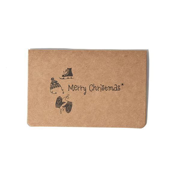 5pcs Christmas rétro Kraft Papier Type de pliage Carte de voeux Invitations de fête CARDES CARDES VERCES CARTES NOUVELLES