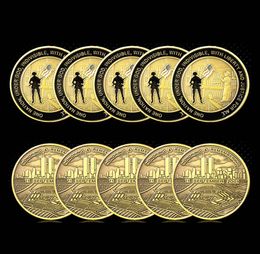 5pcs Craft en honor al recuerdo del 11 de septiembre Ataques de bronce chapado Monedas de desafío de bronce regalos originales de recuerdos2987223