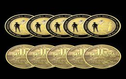 5pcs Artisan Honorant Remettring 11 septembre Attaques Bronze Plated Challenge Coins Collectibles Souvenirs originaux Cadeaux 7378833