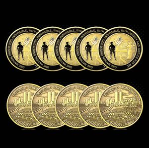 5PCS Craft Hondering Recording El 11 de septiembre Ataques de bronce Chafation Monedas COLONEDES COLECCIONES Regalos de recuerdos originales 5110454