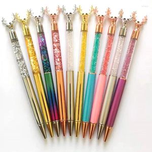 Stylo à bille en cristal pour bureau, 5 pièces, décoration de noël, papeterie scolaire, écriture, dessin animé créatif, stylos pour enfants