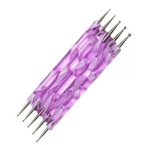 5 pièces cristal Nail Art pinceau stylo Sculpture gaufrage façonnage creux Sculpture acrylique manucure pointillage outils