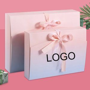 Boîtes de cadeaux de ruban à arc à 5pcs Boîte d'emballage en papier Swarf Box Pyjamas Shirt Packaging Box Gift Package Box 240426