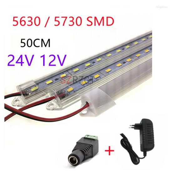 5 uds DC 12V 24V SMD 5630 LED tira rígida dura tubo de barra carcasa de aluminio para decoración de pared de armario de cocina para el hogar