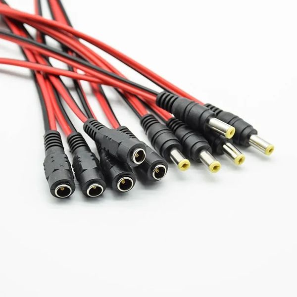 5pcs DC Potencia Cable femenino macho de 12V Conector Cable del adaptador DC Cable para la cámara CCTV DC ENPUCHO 5.5/2.1 mm 5.5x2.1