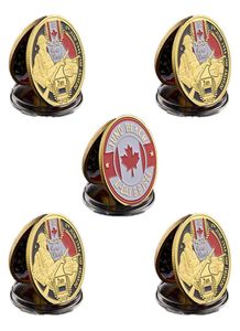 5pcs Dday Normandy Juno Beach Military Craft Canadien 2e Division d'infanterie Gold Plated Memorial Challenge Cooingles 4986348