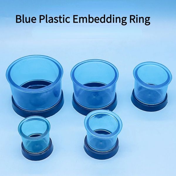 5pcs Casting dental Anillo de inversión Dental Lab de plástico azul Modelos de plástico para incrustación Círculo de fundición centrífuga con cera embebida