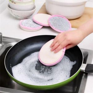 5 stks dubbele zijde vaatwasspons spons afwas borstel pan pot schotel wassponzen huishoudelijke reiniging keukengereedschap