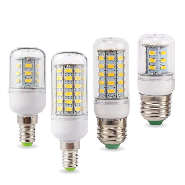 5 uds E27 E14 bombillas LED de maíz 24 36 48 56 69 72 LED SMD 5730 220V lámpara LED lámpara vela LED Bombilla