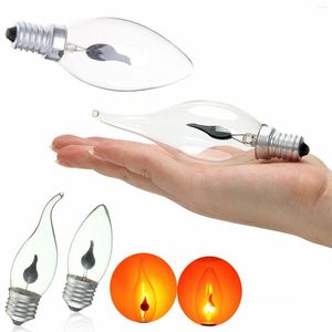 5pcs Edison Flicker Flamme Led Bougie Ampoule E14 E27 Émulation Feu Éclairage Vintage 3W AC220V Queue Rétro Décor Économie D'énergie