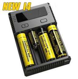 2016 100% Original NUEVO NITECORE i4 Intellicharger Cargador para Li-ion Ni-MH 18650 14500 vs Nitecore I2 I4 UM10 UM20 Cargador