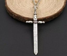 5 pièces mode Vintage argent épée médiévale colliers pendentifs hommes épée pendentif collier chaîne collier déclaration bijoux 1549959674