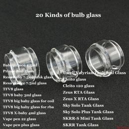 Ampoule de remplacement à extension de graisse, Tube en verre à bulles, pour Prince Resa TFV8 big baby RBA x-baby 22 plus Valyrian Cleito 120 Zeus X RTA, 5 pièces