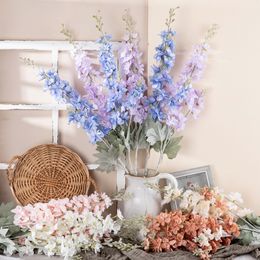 5 stks Faxu Grote Delphinium Stroomden Kunstbloemen voor Thuis Woonkamer Decoratie Bruiloft Verjaardagsfeestje Achtergrond Bloemstuk Hyacint