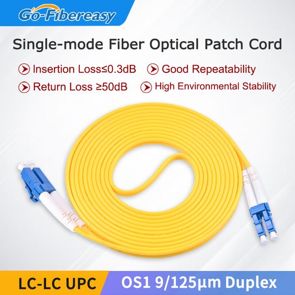 5pcs Cable à fibre optique Single Mode Duplex LC-LC Patch Cord 0,3M, 1M, 2M, 3M, 5M, 10M UPC POLOT 2,0 mm, 3,0 mm Cordon de patch à fibre optique