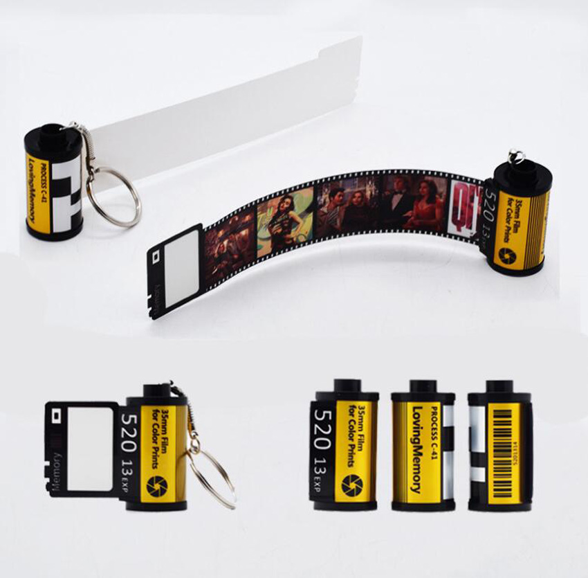 5 Stück Film Sublimation PET DIY weiß doppelseitig leere Filmrolle Schlüsselanhänger