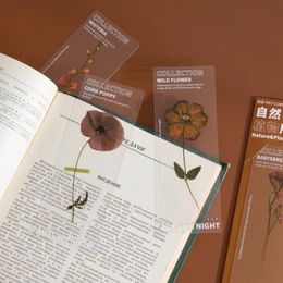 Bookmarks de la série de fleurs de 5pcs pour les livres PVC Book Mark Page Marker mignon de papeterie École d'étudiants fournitures 240428