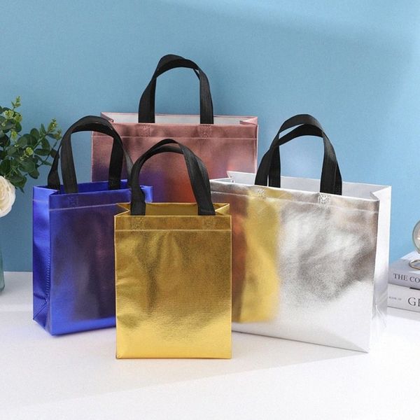 5pcs pliant n tissé de boutique de tissu net sac multi-volons réutilisable du sac-sac-sac sac Fi Ecological O1R0 #