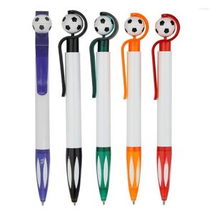 5 pièces stylo à bille rétractable de Football 1.0mm pointe écrire en douceur rechargeable pour bureau El stylos d'écriture drôles