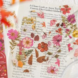 5 stcs Four Seasons Flower Travel Series Bookmark PVC doorzichtige leesboek Mark Mark Retro Page Marker Stationery's Levers 240515