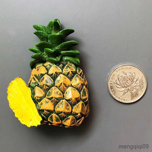 5 pièces aimants pour réfrigérateur créatifs 3D fruits frais réfrigérateur autocollants décoration de salle de nourriture ananas citron cerise aimants pour réfrigérateur cadeau