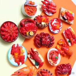 5 pièces aimants pour réfrigérateur personnalité créative 3D homard crabe nourriture mignonne réfrigérateur aimant de réfrigérateur autocollant chambre décoration de la maison collection cadeau