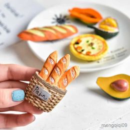 5 pièces aimants pour réfrigérateur pâte de réfrigérateur pain oeuf durian papaye personnalité dessin animé créatif cadeaux mignons aimants de décoration adorables