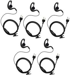 5 stks G Shape Clip-Ear Walkie Talkie Headset Oortelefoon met Microfoon is Compatibel met Midland LXT118 GXT1000VP4 LXT500VP3 LXT600VP3